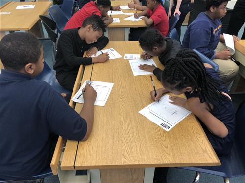 students writing 